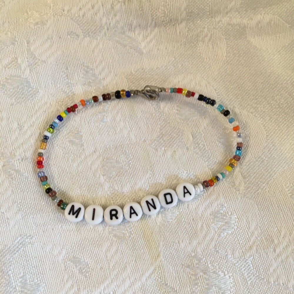 MIRANDA (rainbow) 7” personalized bracelet-NEW